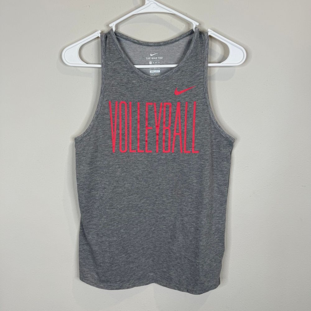 Nike Dri-FIT Tank Top Womens Size XS Gray Volleyball Athletic Sleeveless Gym